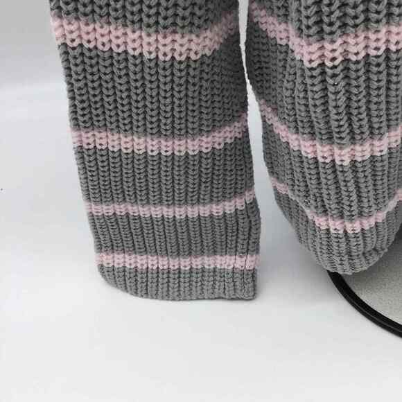 Caslon Womens Large Sweater Gray Pink Stripe Mock Neck Chunky Knit NWT - Picture 16 of 16